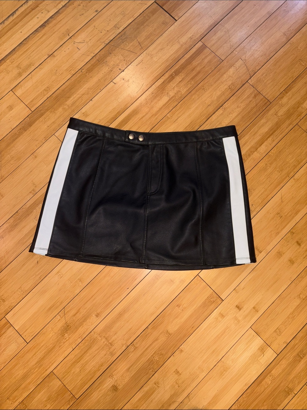wild fable Black Mini Skirt with White Side Panels